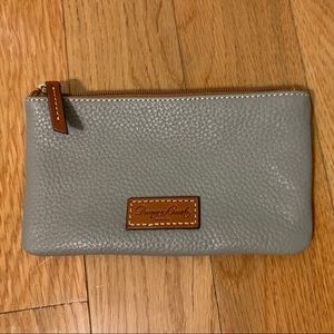 Dooney & Bourke Gray Leather Coin Wallet Pouch EUC
